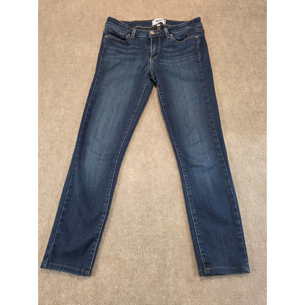 Paige Verdugo Ankle Skinny Jeans Womens 28 Dark Wash Denim Mid Rise Stretch